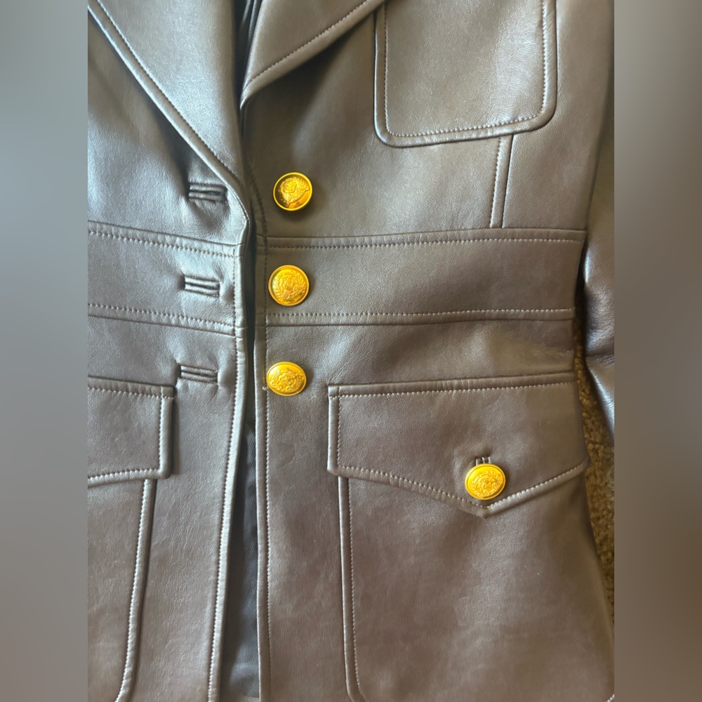 A.L.C. Dark brown faux leather blazer - Picture 9 of 10